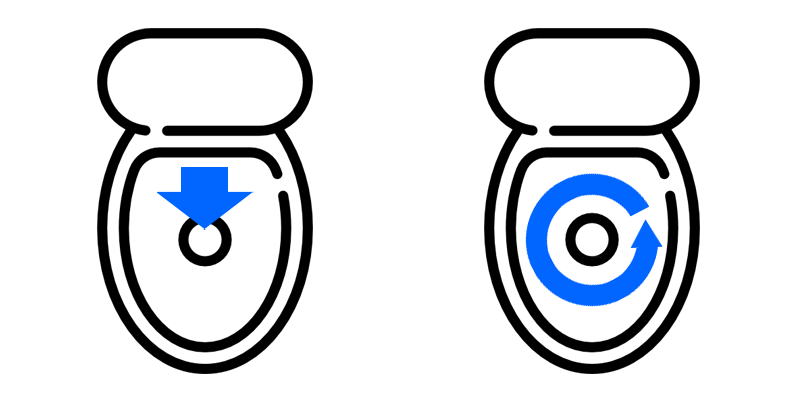 Flushing system in the toilet