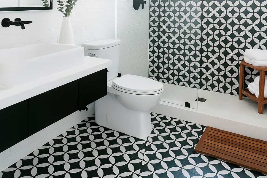 black and white tile combinations