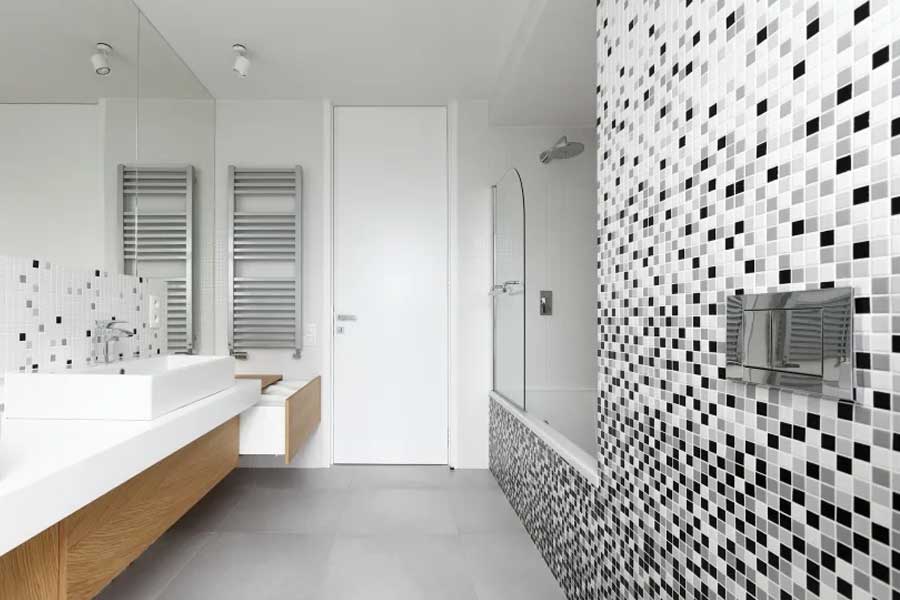 white tile and mosaic combinations