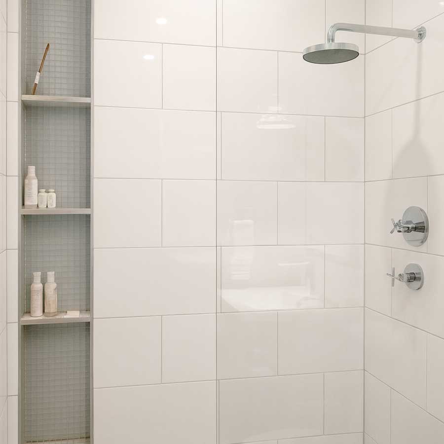 Glass bathroom shower Niche