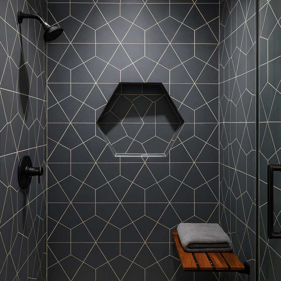 Niche with Hexagon Tiles