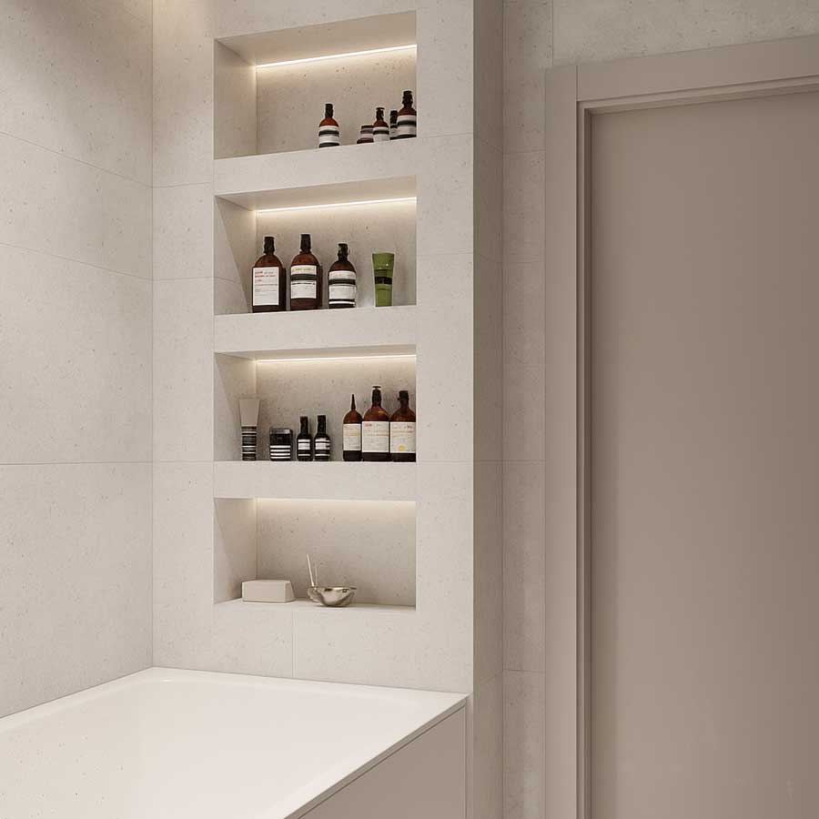 Symmetrical bathroom shower Niches