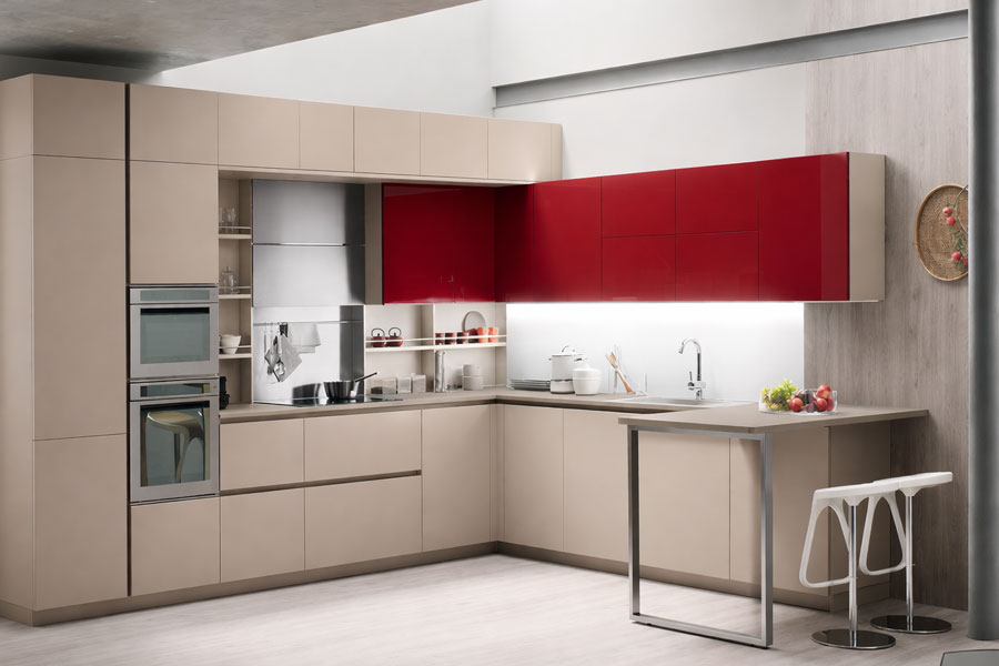 monochrome kitchen feature wall idea