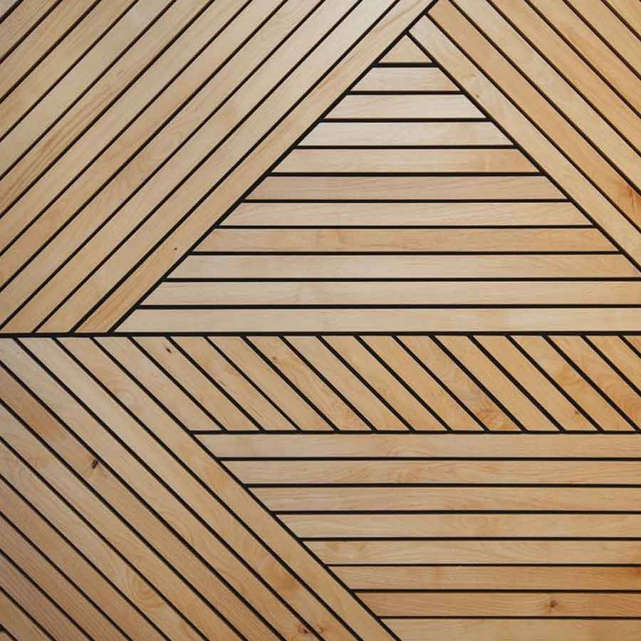 geometric timber feature wall